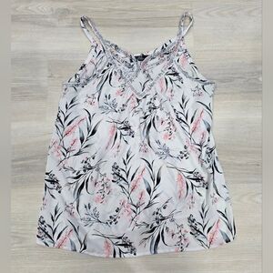 BKE Boutique Floral Camisole With Beading. Size Medium